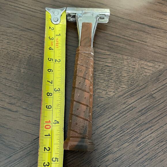 Vintage Schick Grip Razor Tennis Racket Wrapped Handle Brown Single Edge Safety - Picture 5 of 15